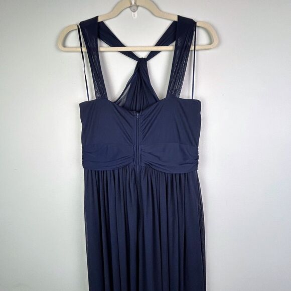 Birdy Grey Chiffon Dress Navy Blue Floor Length Maxi Bridesmaid Ball Gown Prom M - Picture 7 of 16